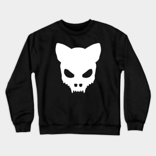 Devil Cat’s Skull in White Crewneck Sweatshirt